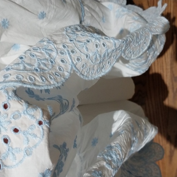 Nwt Rachel Zoe White Dress with Blue Floral Accents - Picture 12 of 17